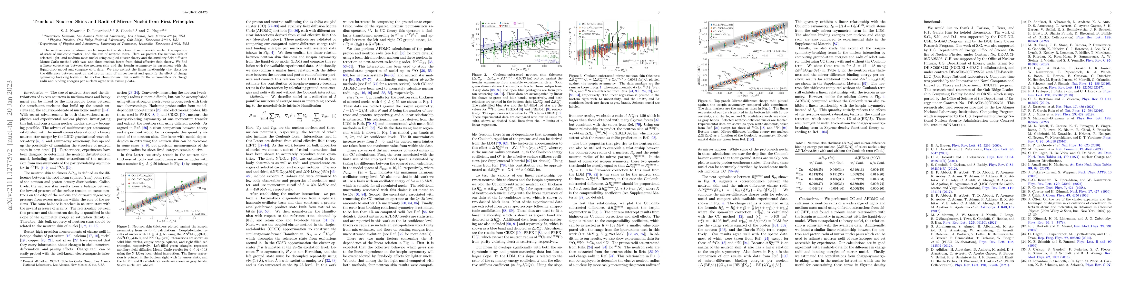 Thumbnail for Trends of Neutron Skins and Radii of Mirror Nuclei from First Principles