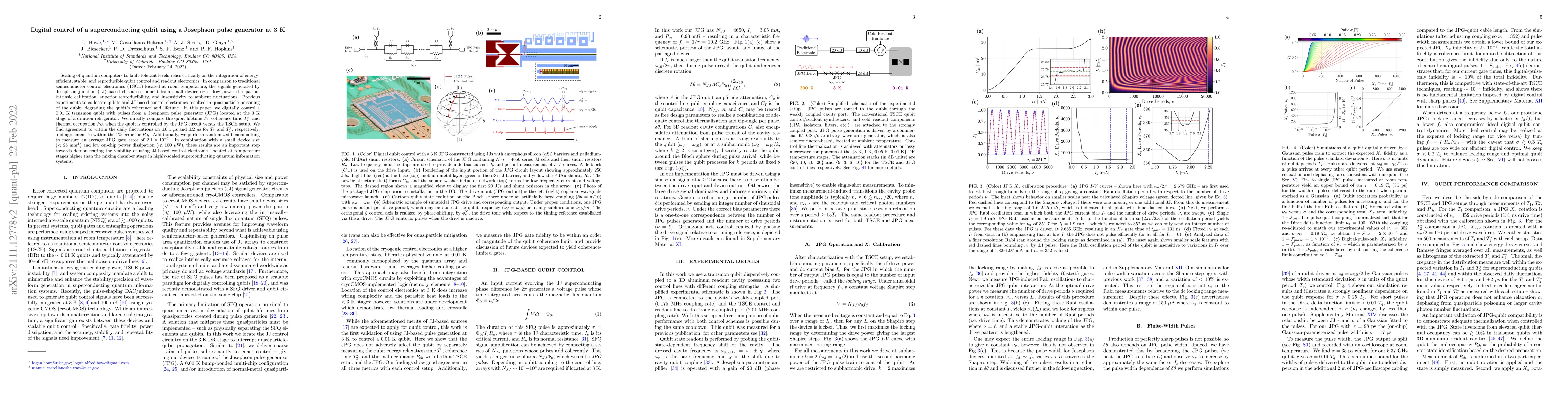 Thumbnail for Digital control of a superconducting qubit using a Josephson pulse
  generator at 3 K