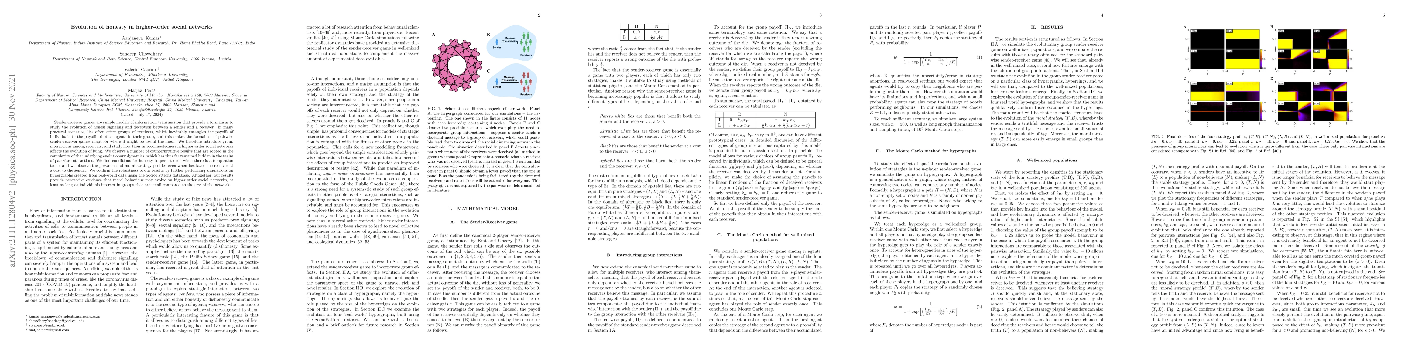Thumbnail for Evolution of honesty in higher-order social networks