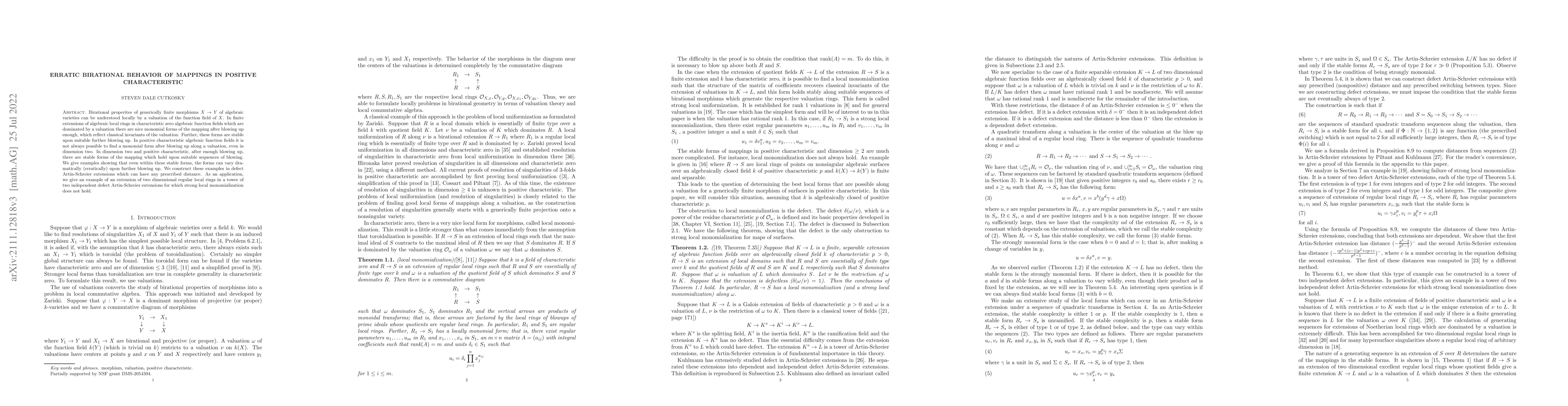 Thumbnail for Erratic birational behavior of mappings in positive characteristic