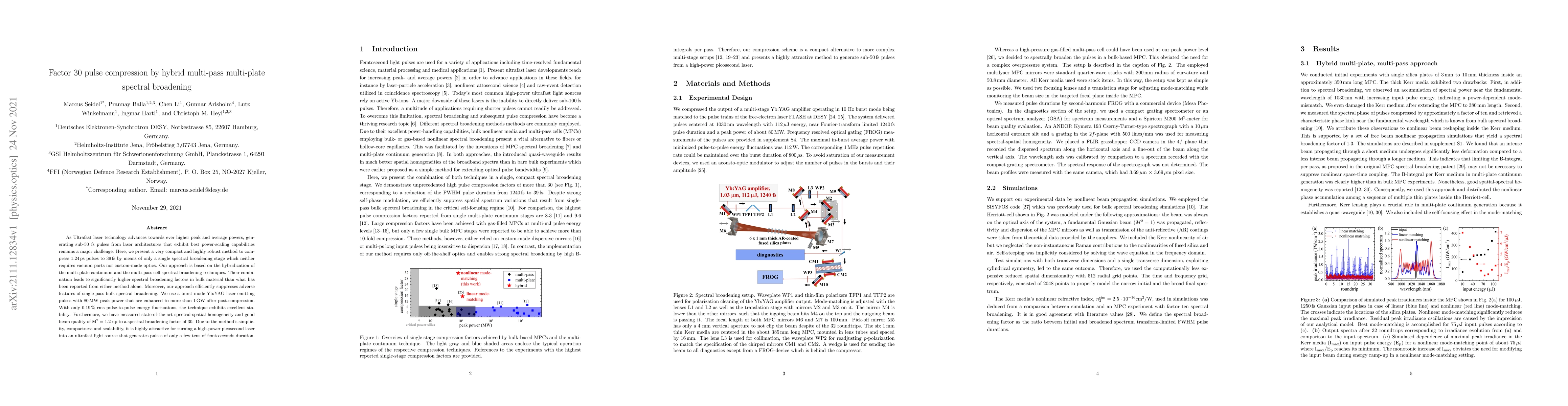 Thumbnail for Factor 30 pulse compression by hybrid multi-pass multi-plate spectral
  broadening