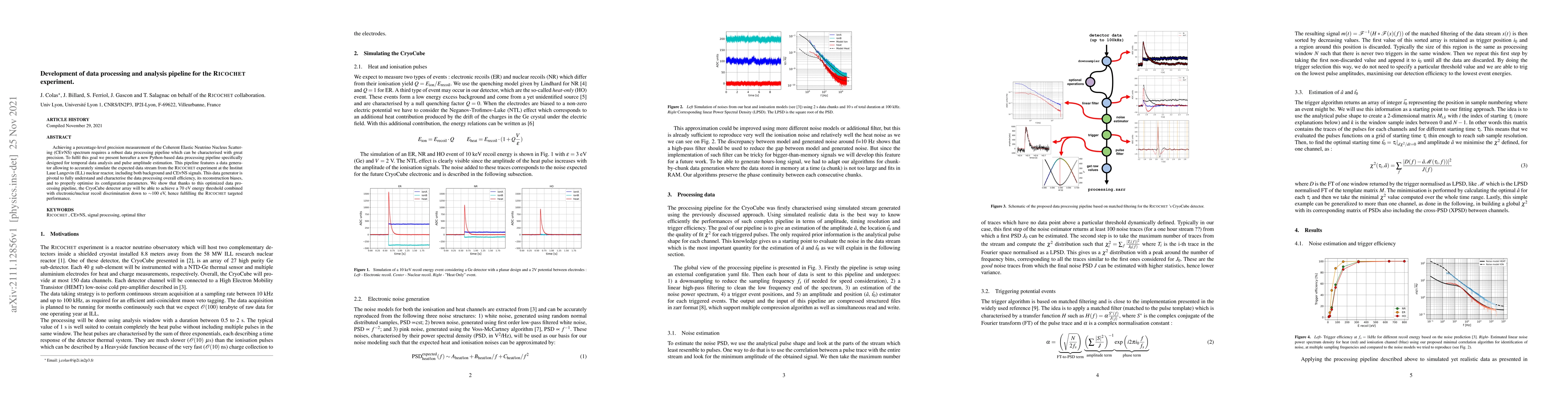Thumbnail for Development of data processing and analysis pipeline for the RICOCHET
  experiment