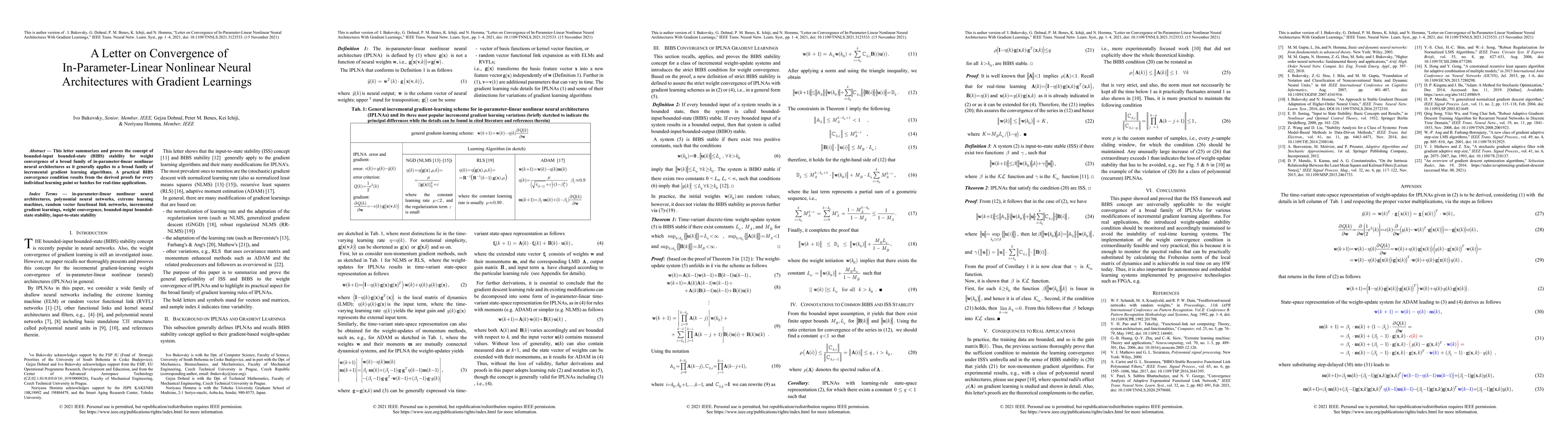 Thumbnail for A Letter on Convergence of In-Parameter-Linear Nonlinear Neural
  Architectures with Gradient Learnings