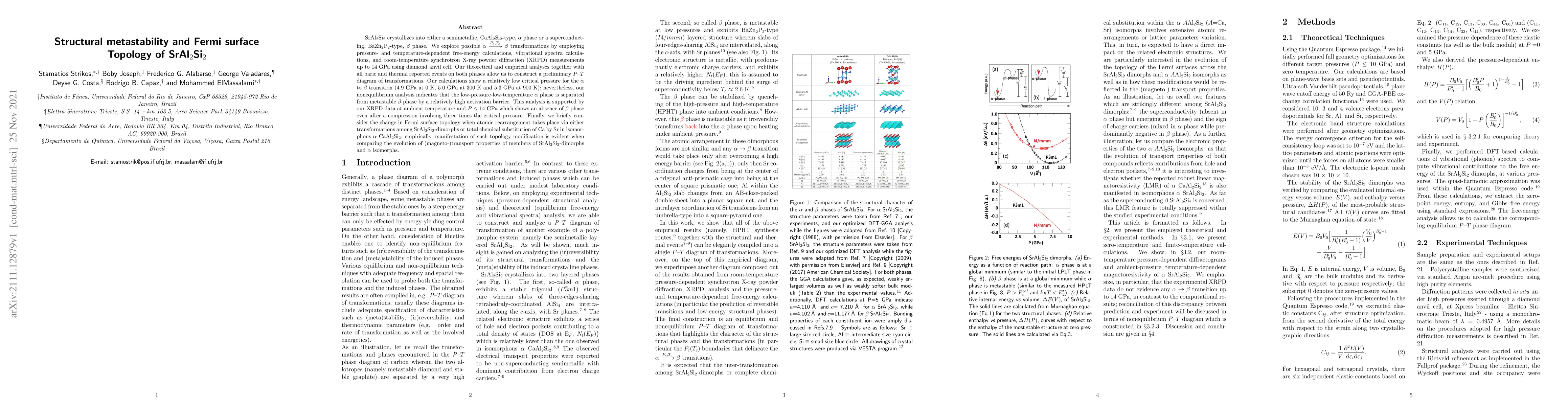 Thumbnail for Structural metastability and Fermi surface Topology of SrAl2Si2
