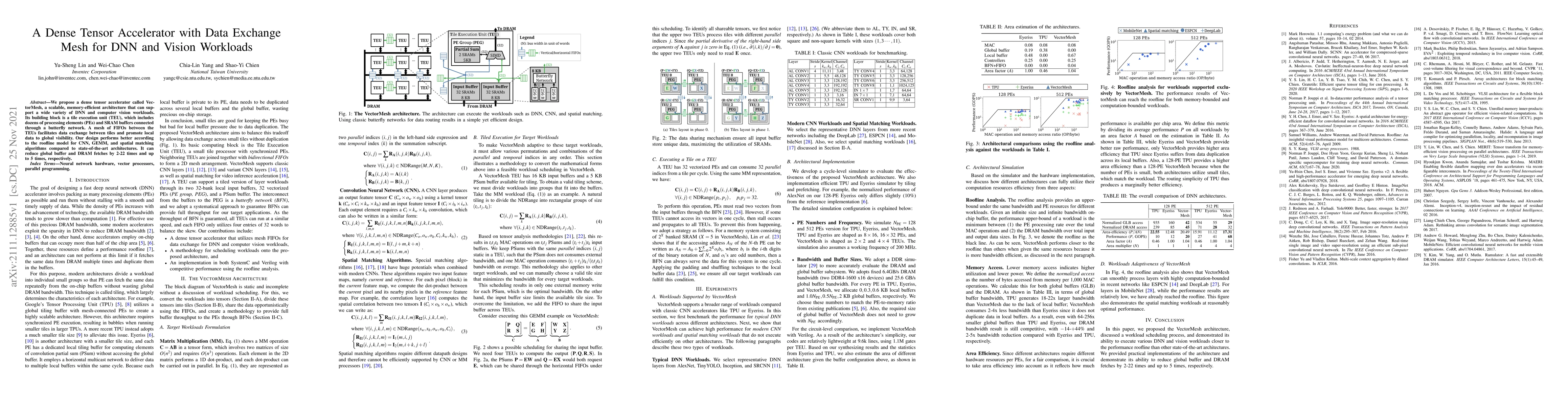 Thumbnail for A Dense Tensor Accelerator with Data Exchange Mesh for DNN and Vision
  Workloads
