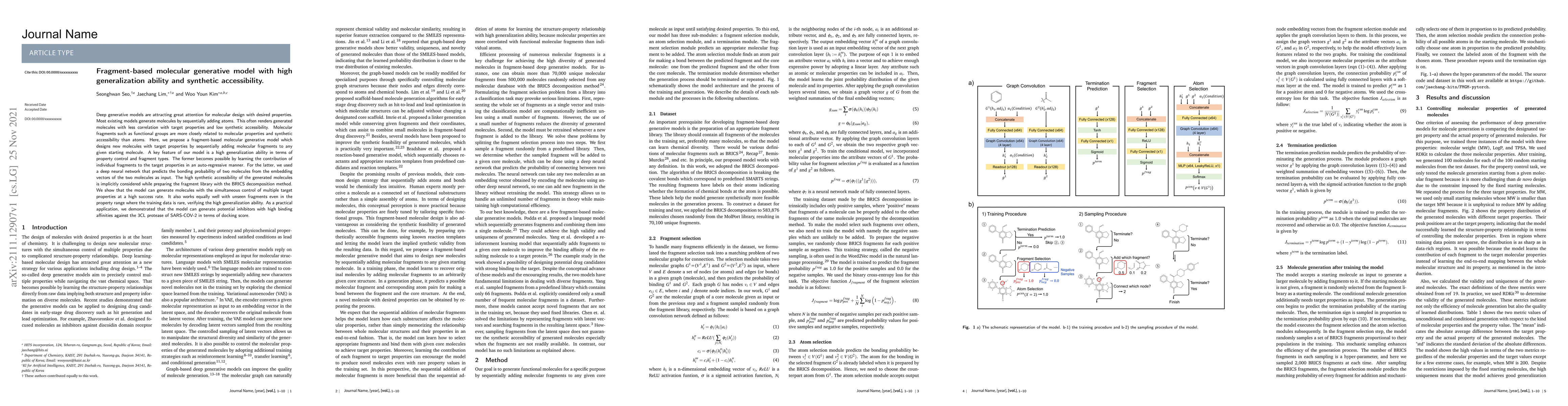 Thumbnail for Fragment-based molecular generative model with high generalization
  ability and synthetic accessibility