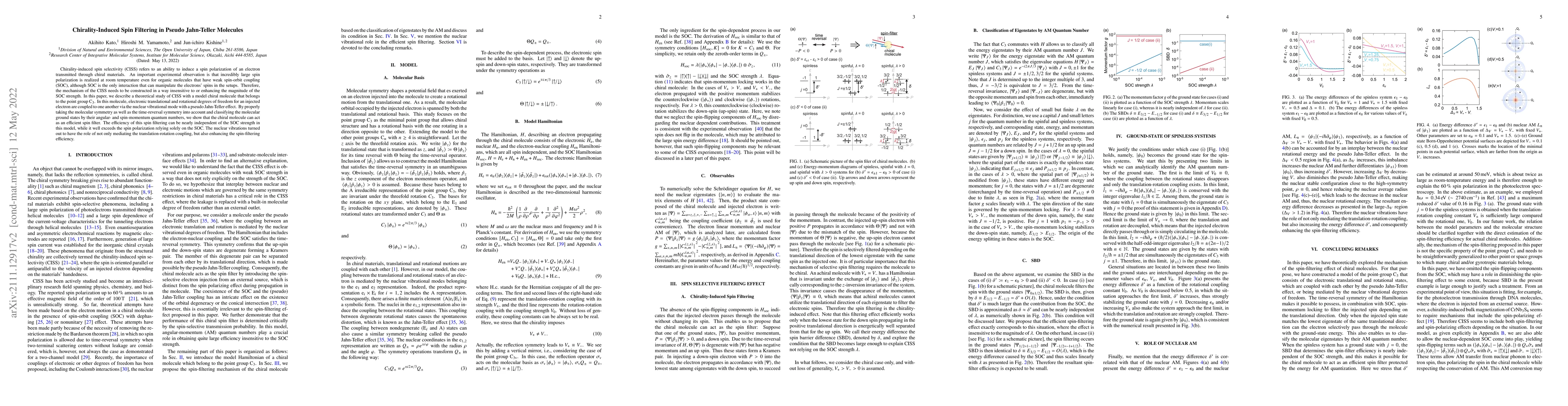 Thumbnail for Chirality-Induced Spin Filtering in Pseudo Jahn-Teller Molecules