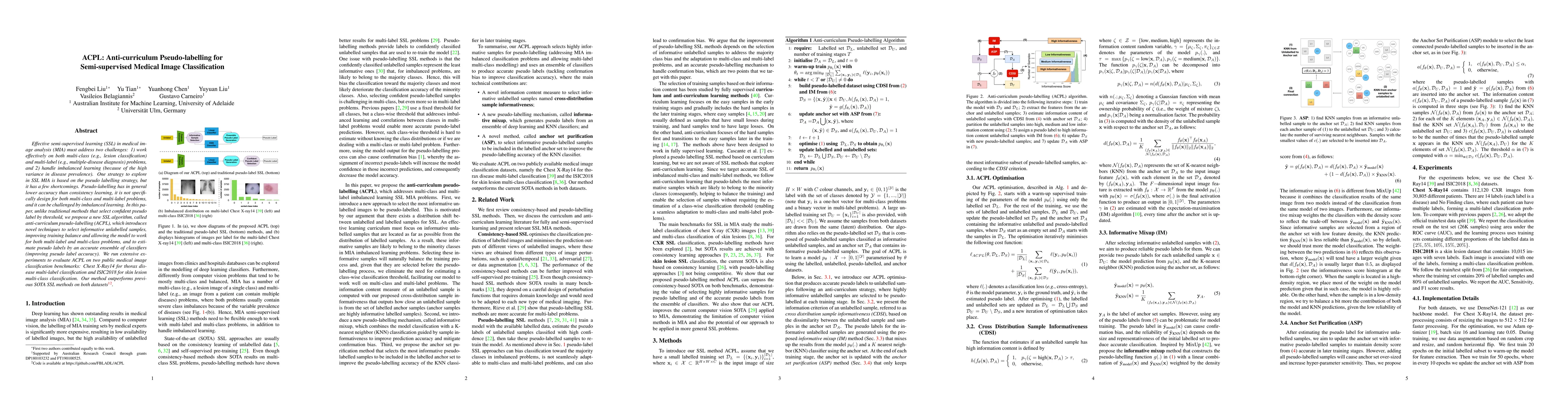 Thumbnail for ACPL: Anti-curriculum Pseudo-labelling for Semi-supervised Medical Image
  Classification