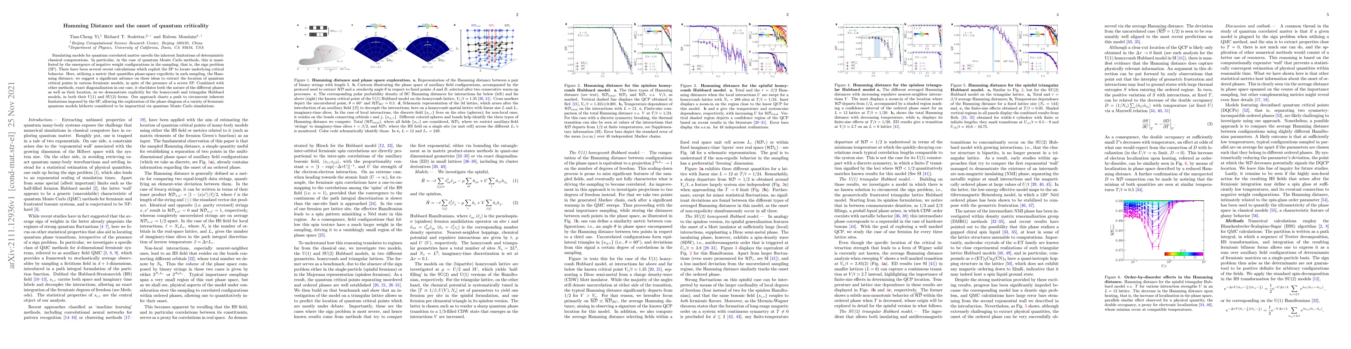 Thumbnail for Hamming Distance and the onset of quantum criticality