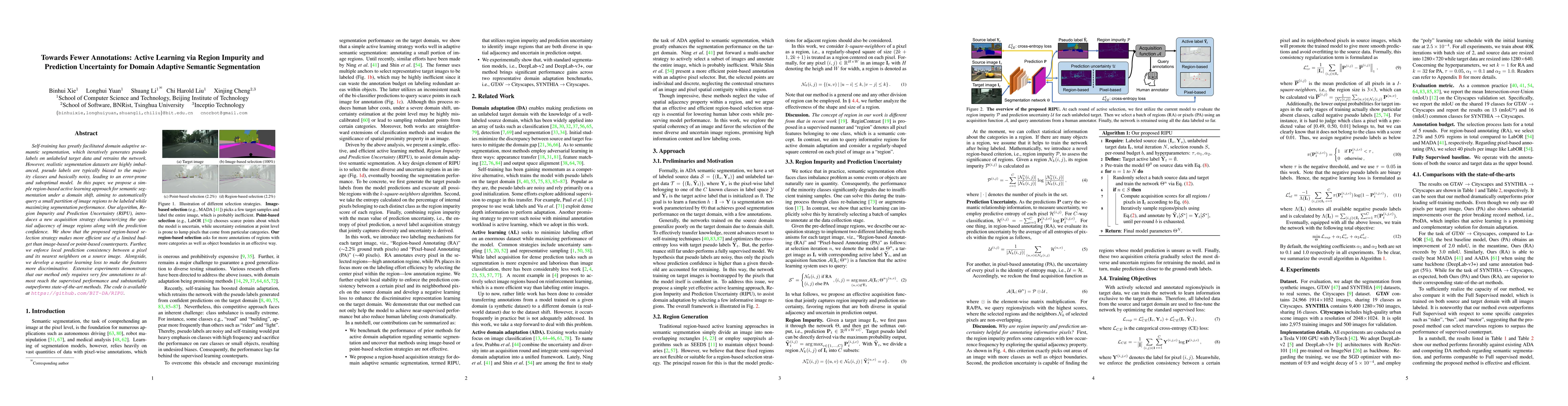 Thumbnail for Towards Fewer Annotations: Active Learning via Region Impurity and
  Prediction Uncertainty for Domain Adaptive Semantic Segmentation