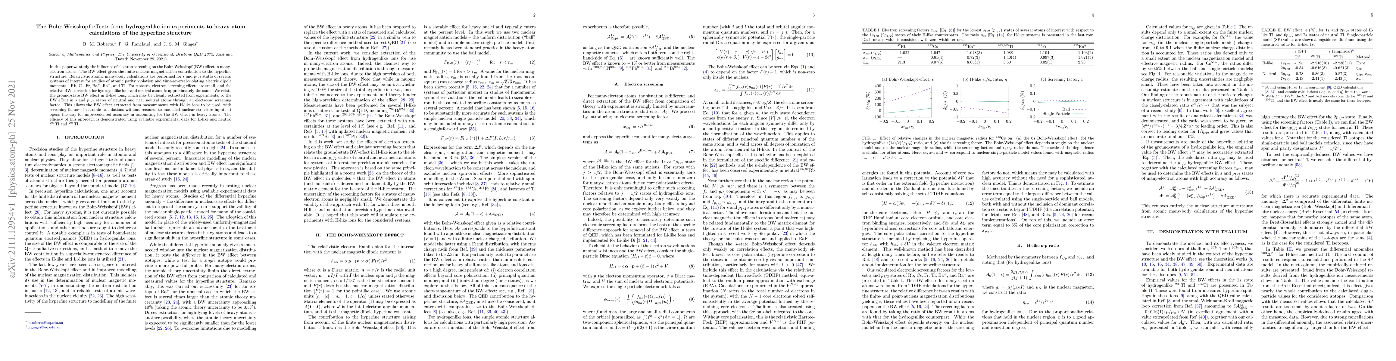 Thumbnail for The Bohr-Weisskopf effect: from hydrogenlike-ion experiments to
  heavy-atom calculations of the hyperfine structure