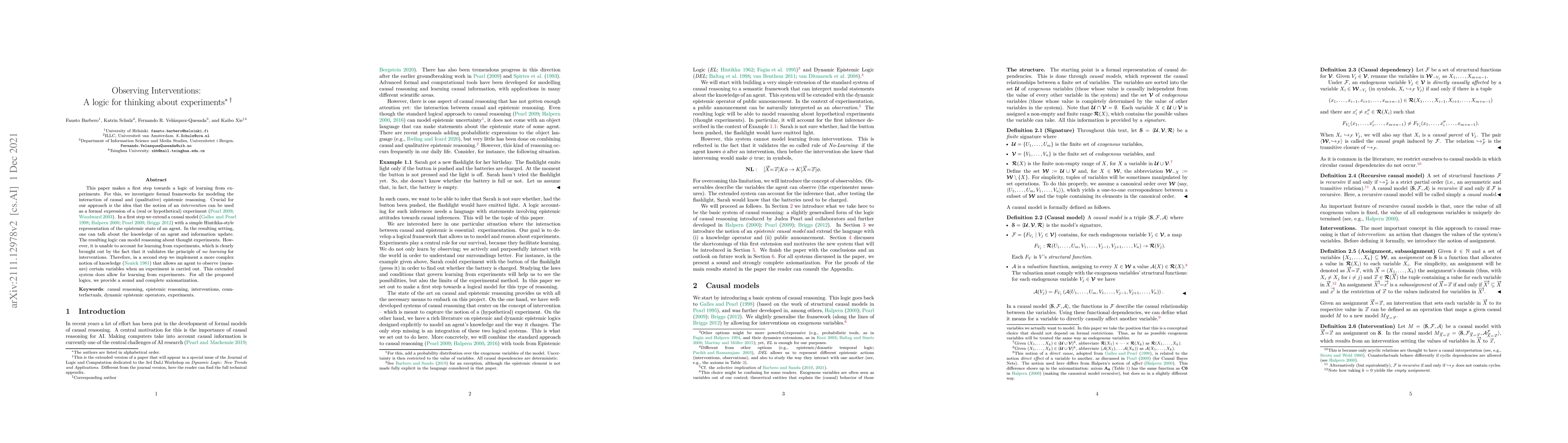 Thumbnail for Observing Interventions: A logic for thinking about experiments