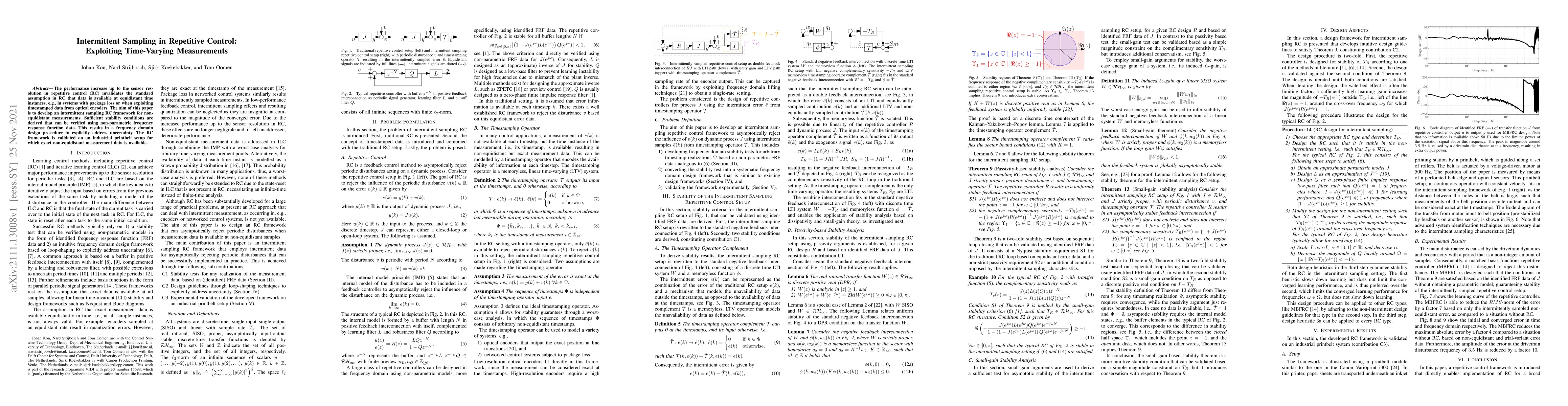 Thumbnail for Intermittent Sampling in Repetitive Control: Exploiting Time-Varying
  Measurements