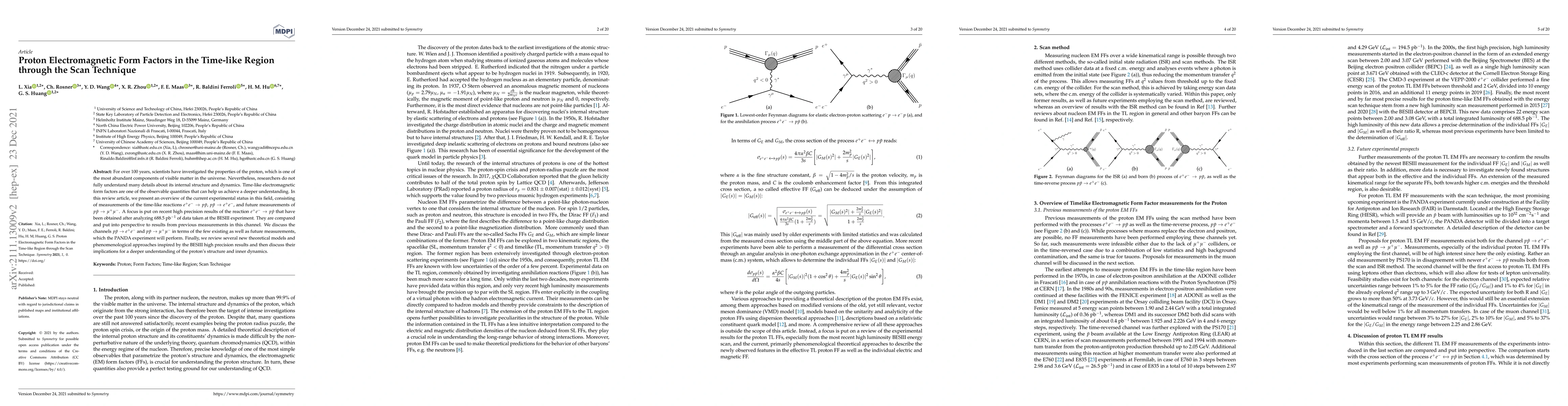 Thumbnail for Proton Electromagnetic Form Factors in the Time-like Region through the
  Scan Technique