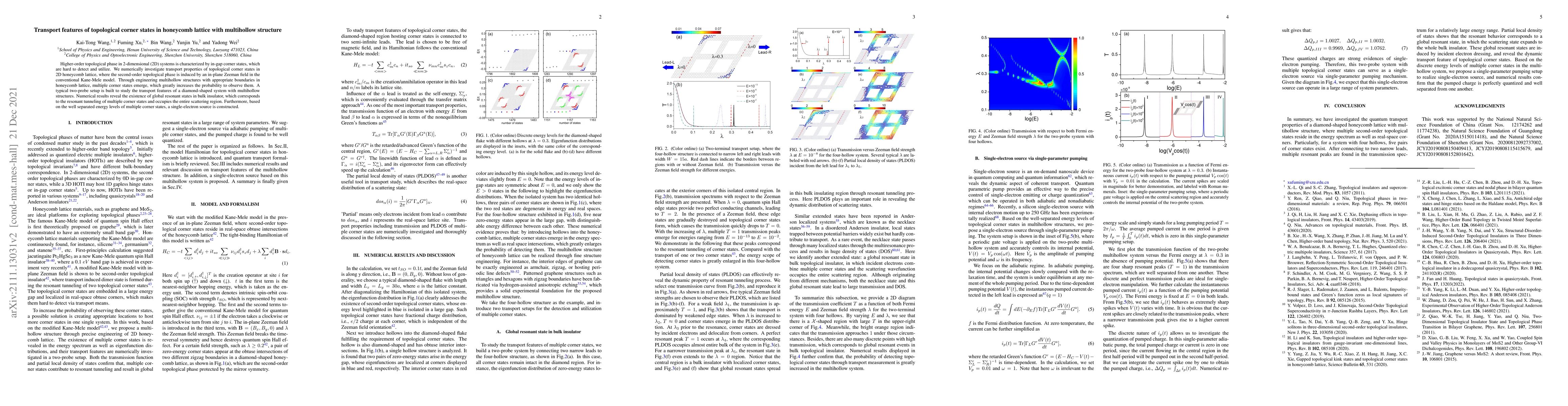 Thumbnail for Transport features of topological corner states in honeycomb lattice
  with multihollow structure