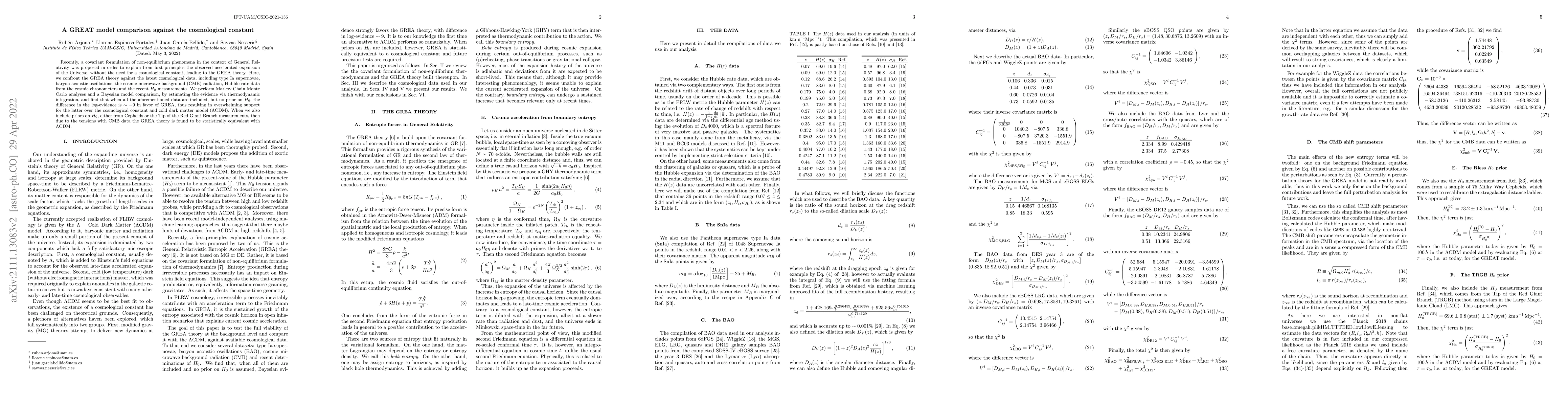 Thumbnail for A GREAT model comparison against the cosmological constant