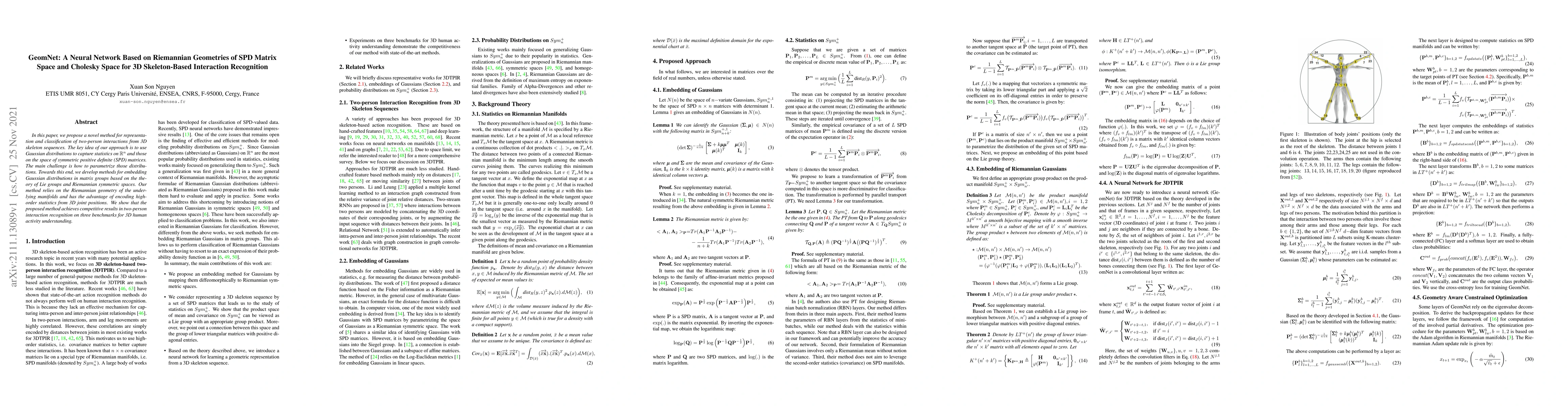Thumbnail for GeomNet: A Neural Network Based on Riemannian Geometries of SPD Matrix
  Space and Cholesky Space for 3D Skeleton-Based Interaction Recognition