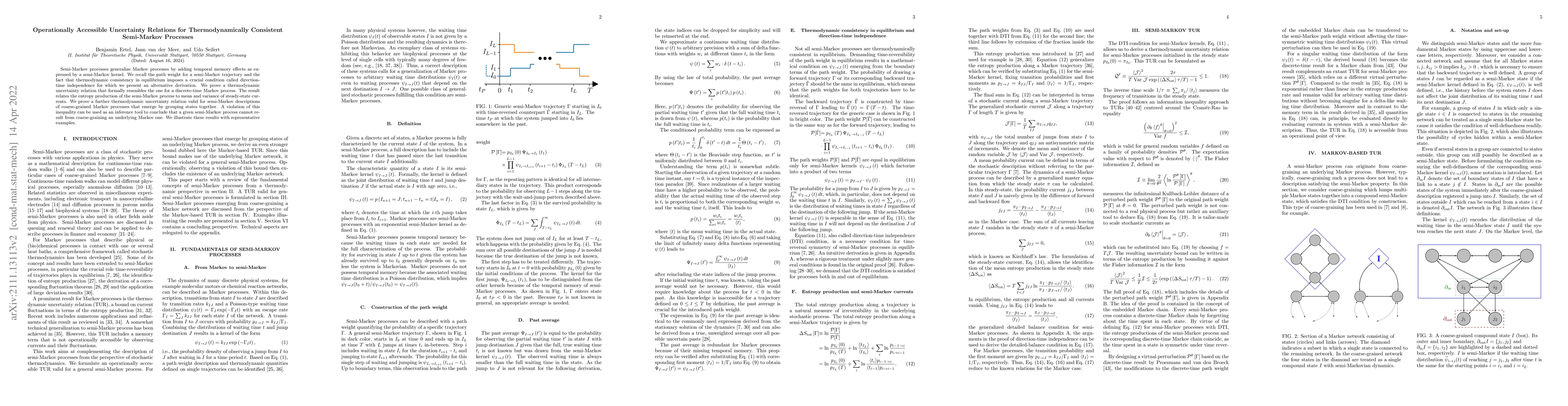 Thumbnail for Operationally Accessible Uncertainty Relations for Thermodynamically
  Consistent Semi-Markov Processes