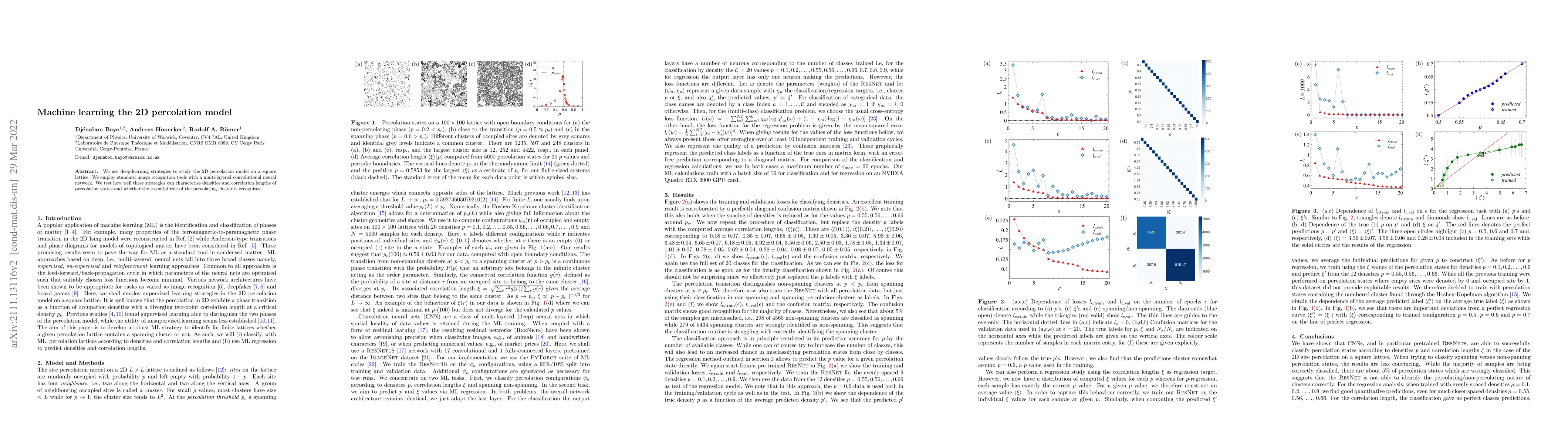 Thumbnail for Machine learning the 2D percolation model