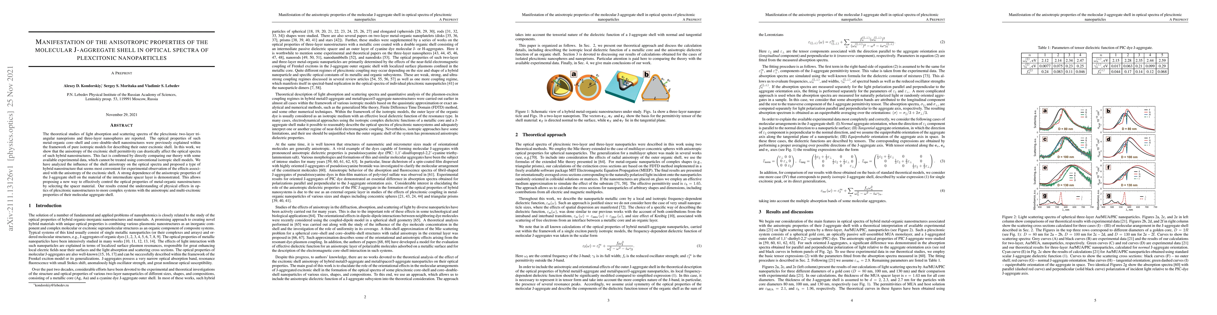 Thumbnail for Manifestation of the anisotropic properties of the molecular J-aggregate
  shell in optical spectra of plexcitonic nanoparticles