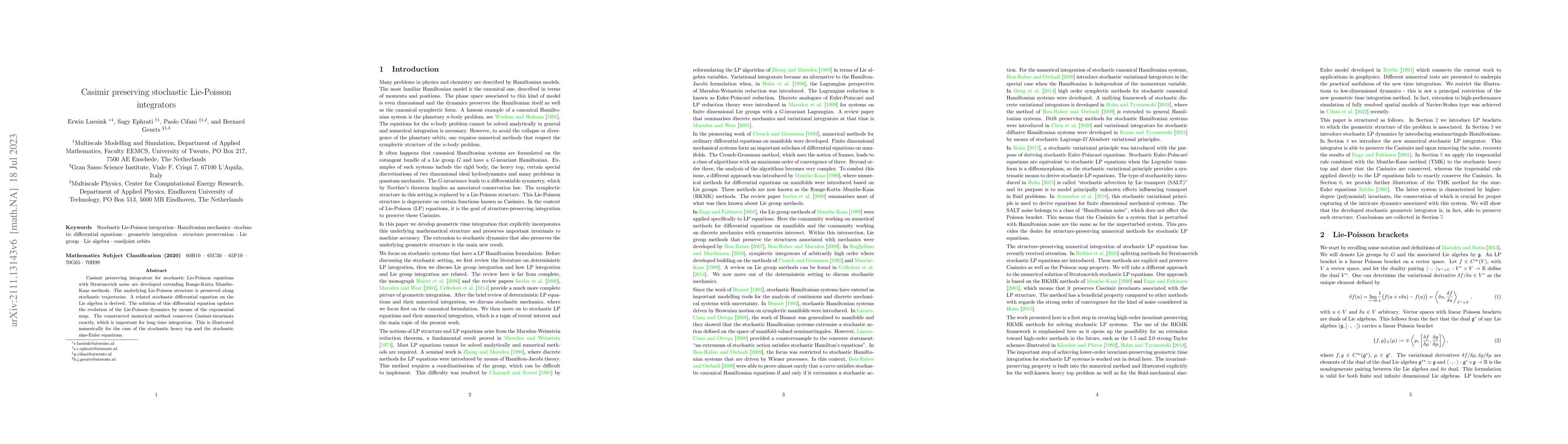 Thumbnail for Casimir preserving stochastic Lie-Poisson integrators