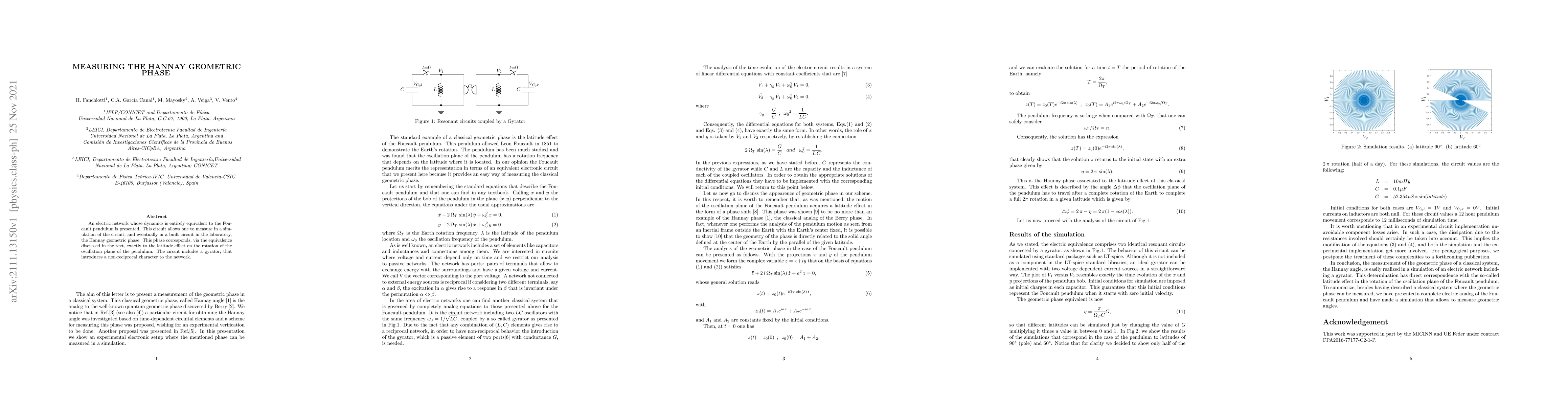Thumbnail for Measuring the Hannay geomatric phase