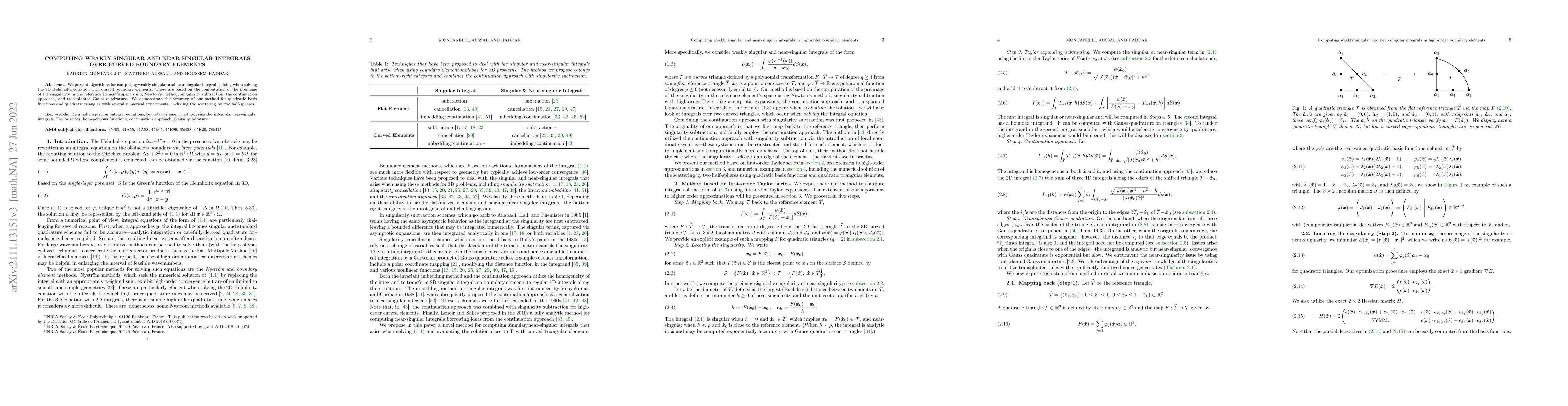 Thumbnail for Computing weakly singular and near-singular integrals over curved
  boundary elements