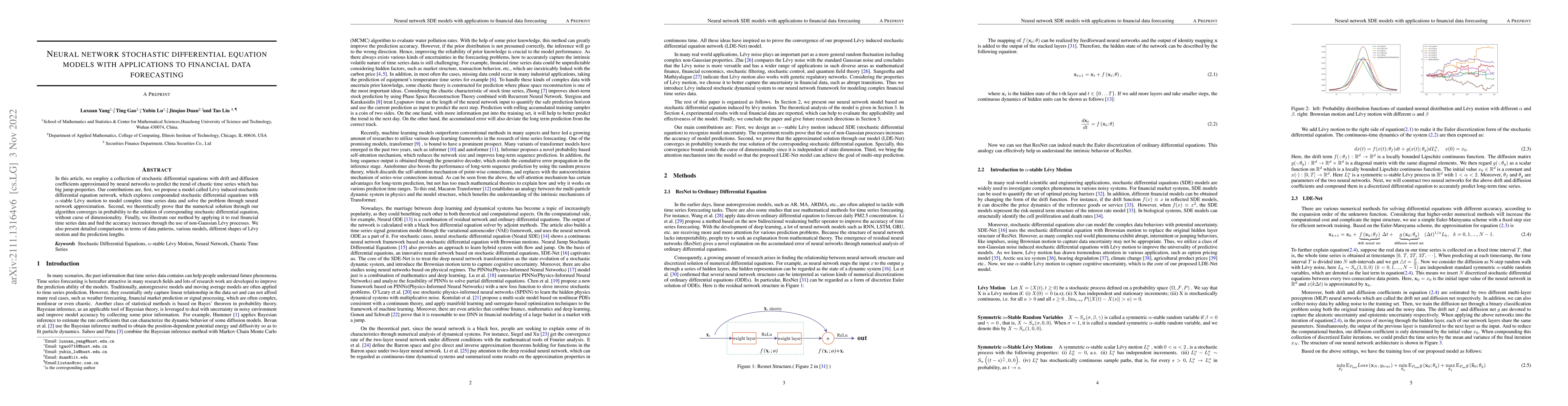 Thumbnail for Neural network stochastic differential equation models with applications
  to financial data forecasting