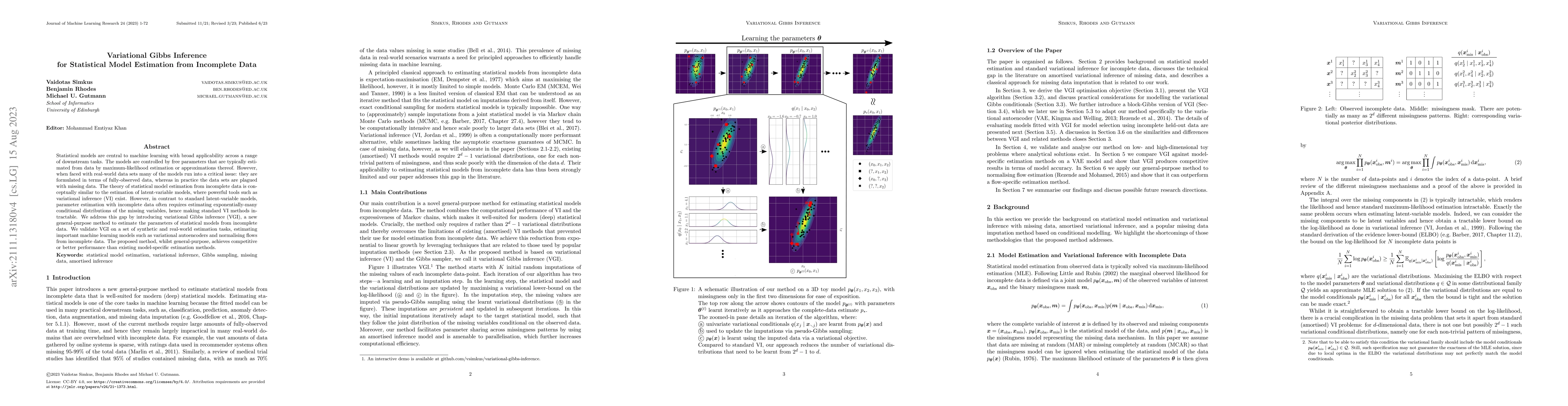 Thumbnail for Variational Gibbs Inference for Statistical Model Estimation from
  Incomplete Data