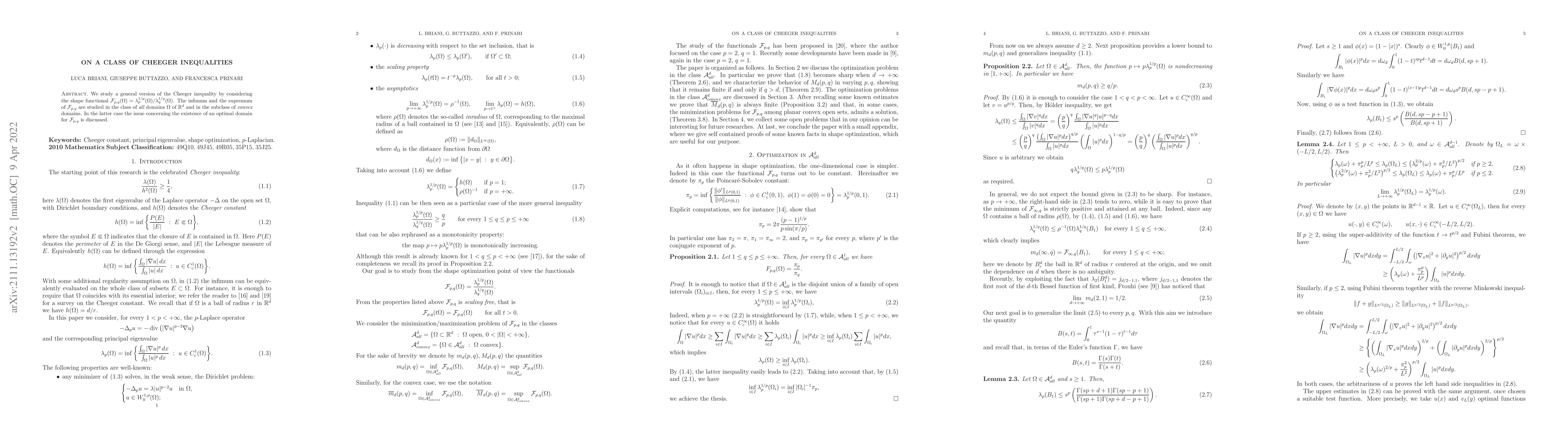 Thumbnail for On a class of Cheeger inequalities