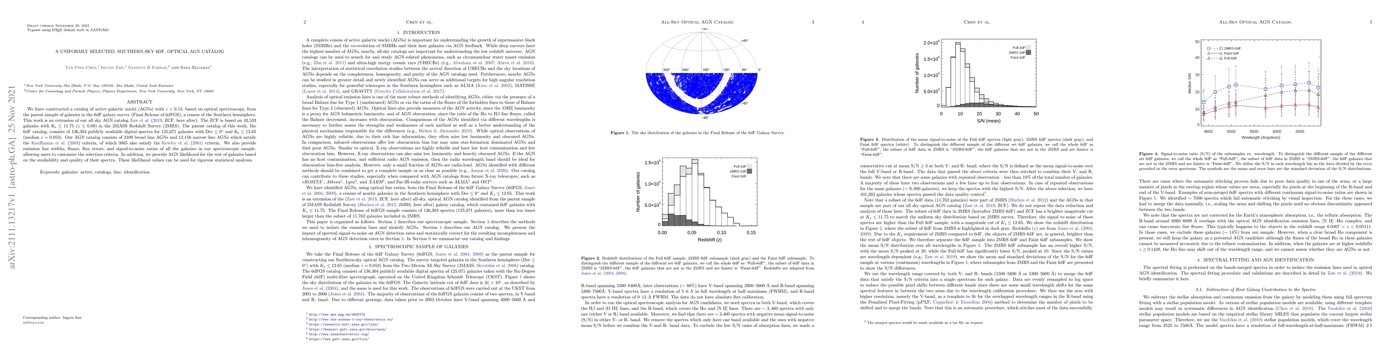 Thumbnail for A Uniformly Selected, Southern-Sky 6dF, Optical AGN Catalog