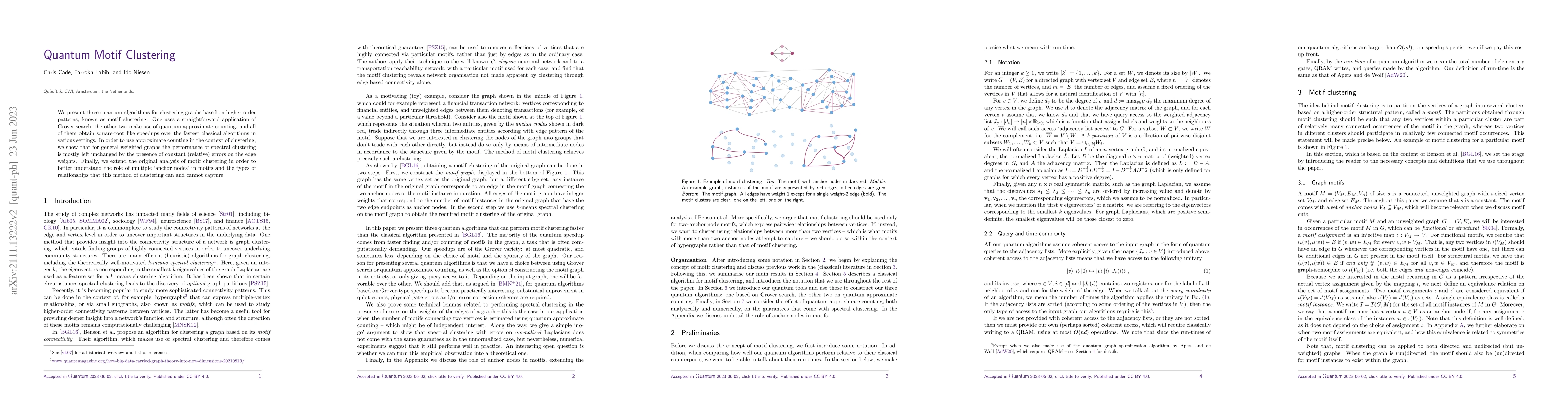 Thumbnail for Quantum Motif Clustering