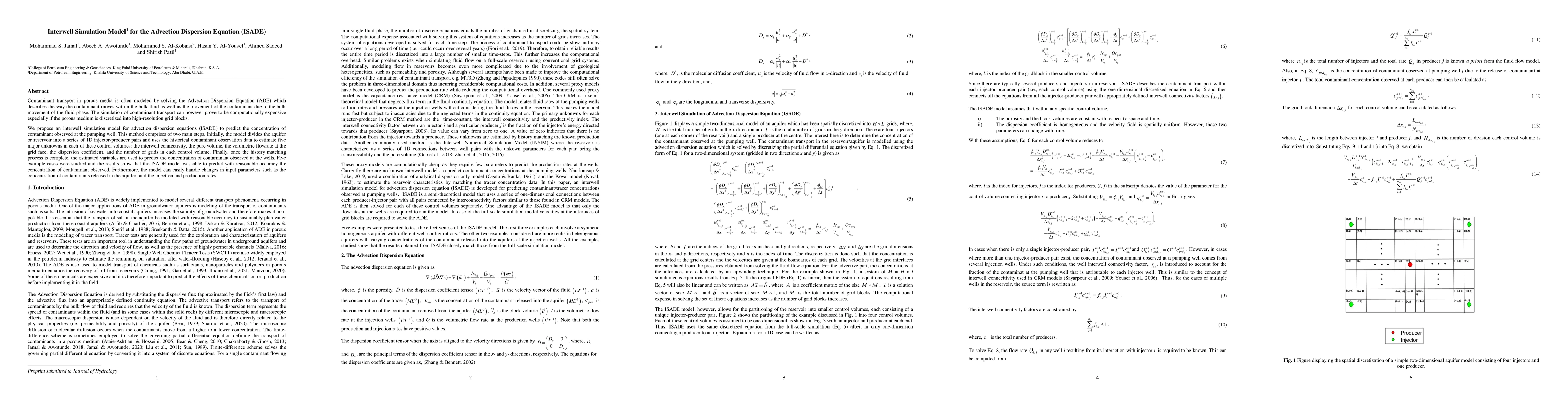 Thumbnail for Interwell Simulation Model for the Advection Dispersion Equation (ISADE)
