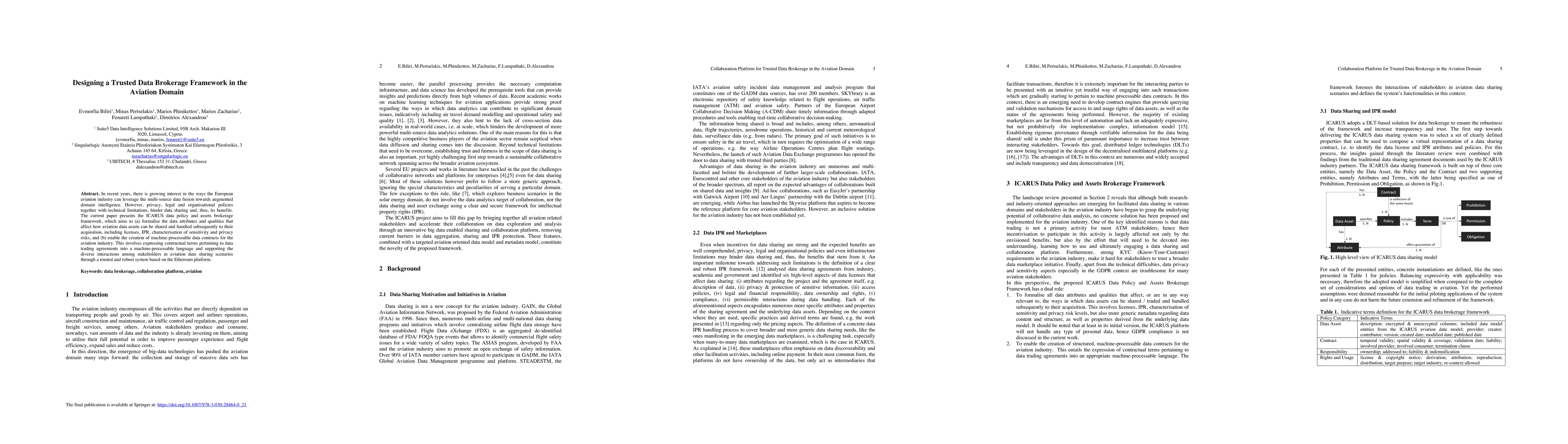 Thumbnail for Designing a Trusted Data Brokerage Framework in the Aviation Domain