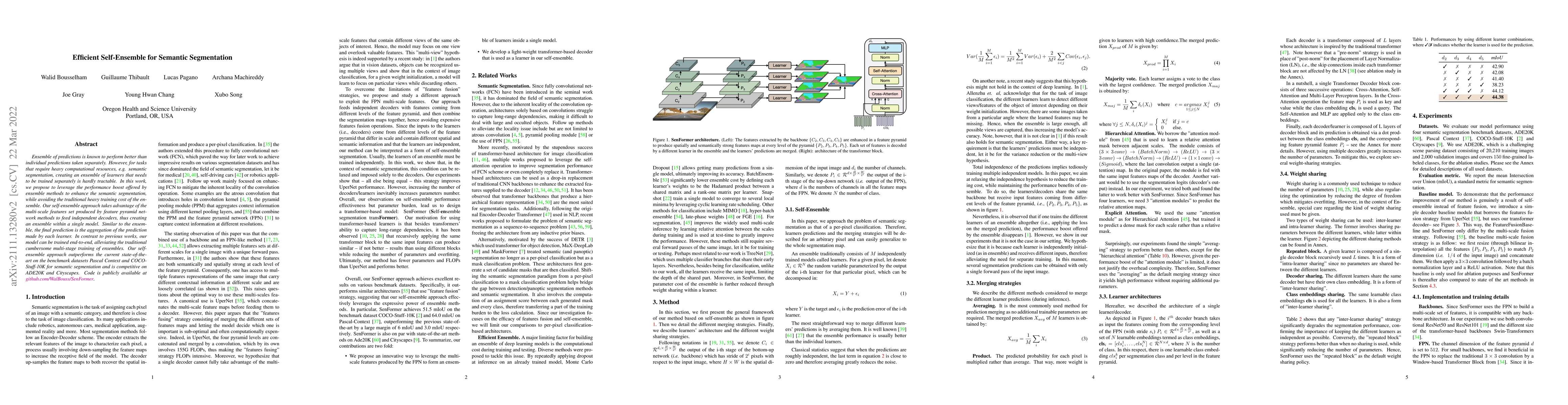 Thumbnail for Efficient Self-Ensemble for Semantic Segmentation