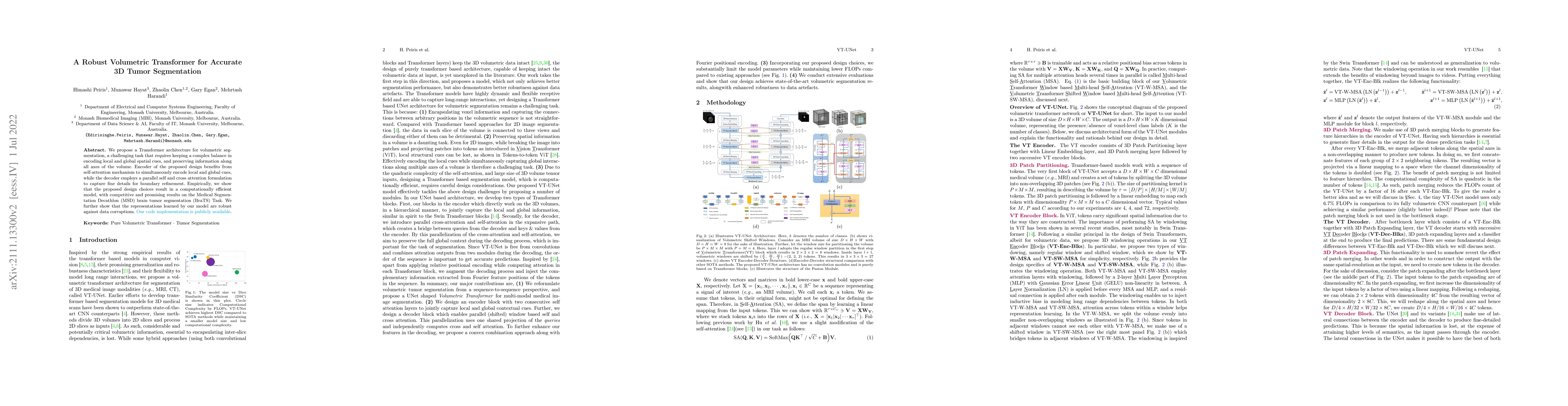 Thumbnail for A Robust Volumetric Transformer for Accurate 3D Tumor Segmentation