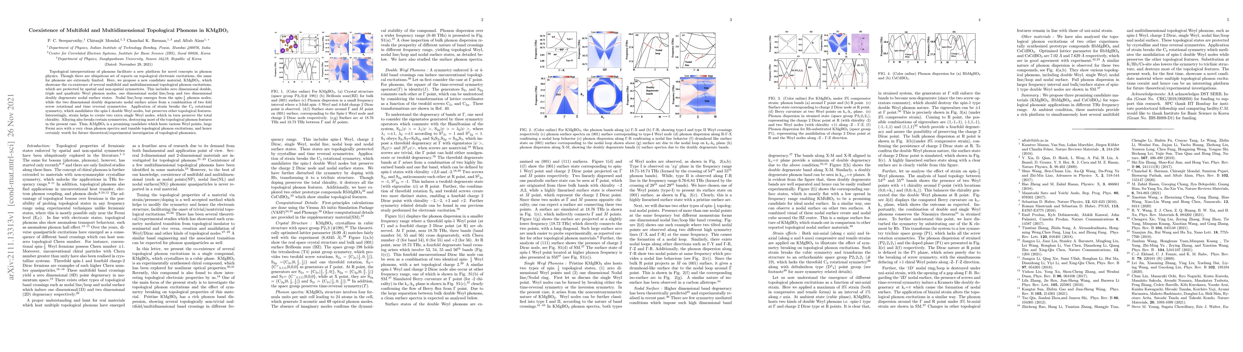Thumbnail for Coexistence of Multifold and Multidimensional Topological Phonons in
  KMgBO$_{3}$