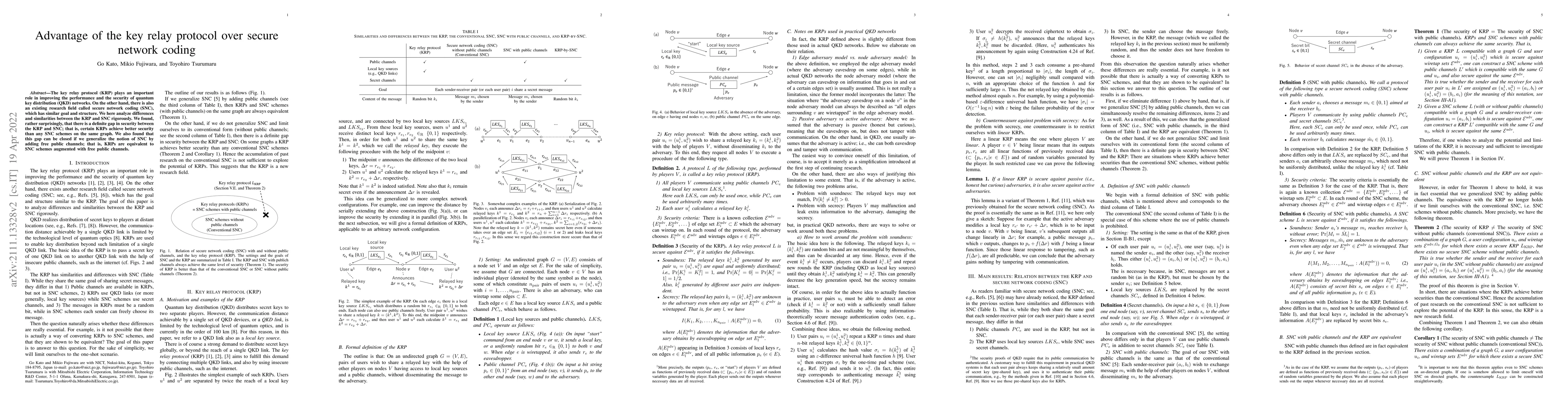 Thumbnail for Advantage of the key relay protocol over secure network coding