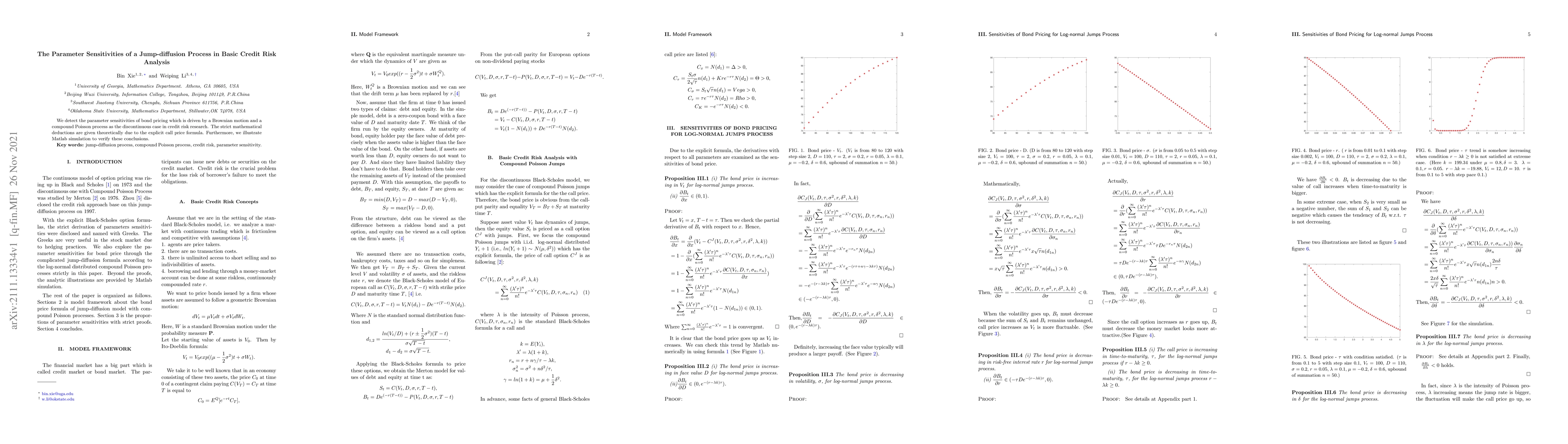 Thumbnail for The Parameter Sensitivities of a Jump-diffusion Process in Basic Credit
  Risk Analysis