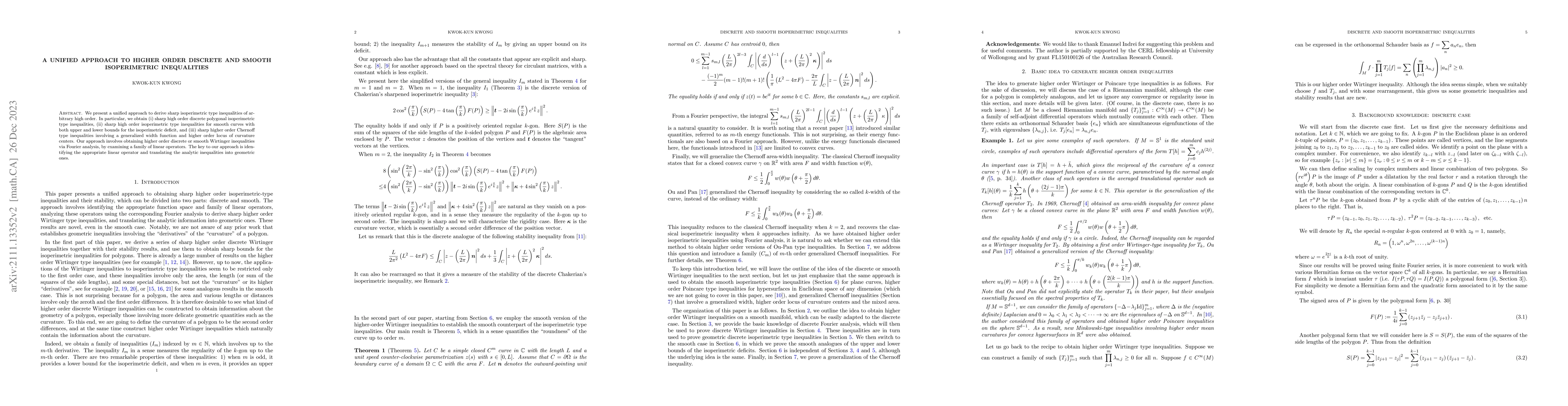 Thumbnail for A unified approach to higher order discrete and smooth isoperimetric
  inequalities
