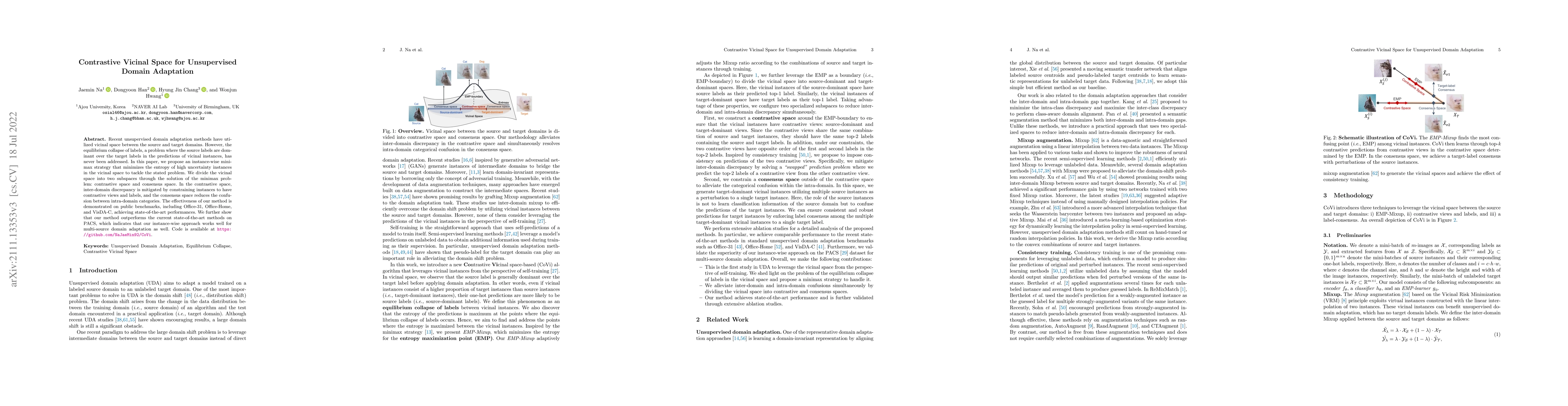 Thumbnail for Contrastive Vicinal Space for Unsupervised Domain Adaptation