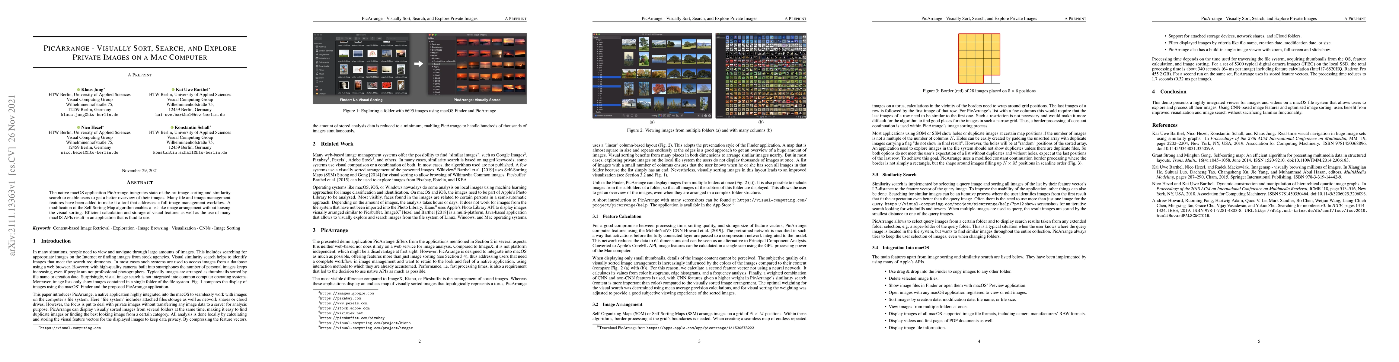 Thumbnail for PicArrange -- Visually Sort, Search, and Explore Private Images on a Mac
  Computer