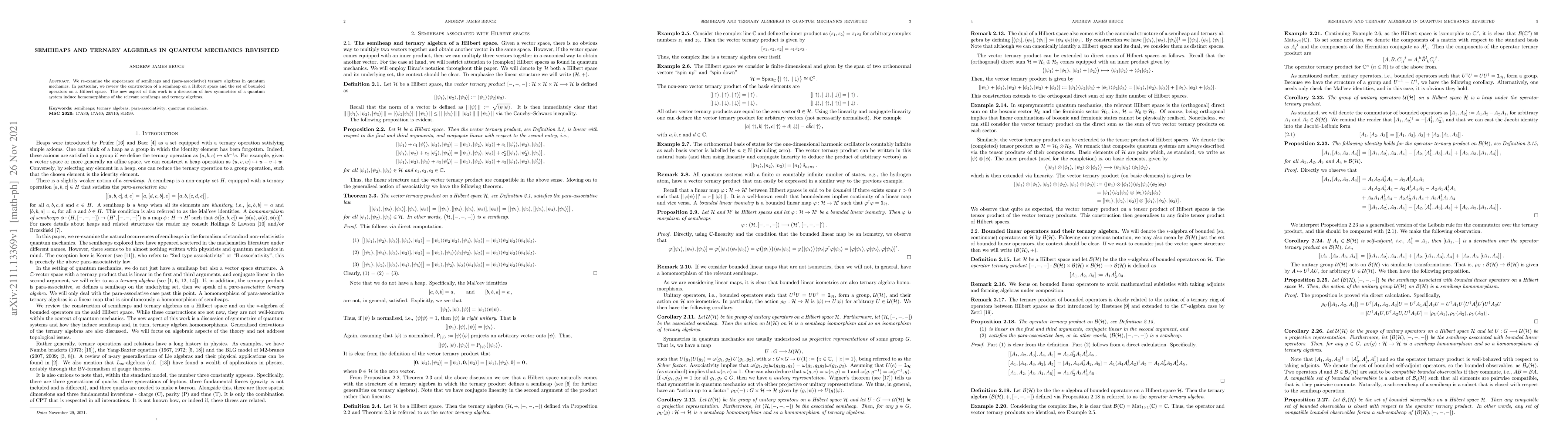 Thumbnail for Semiheaps and Ternary Algebras in Quantum Mechanics Revisited