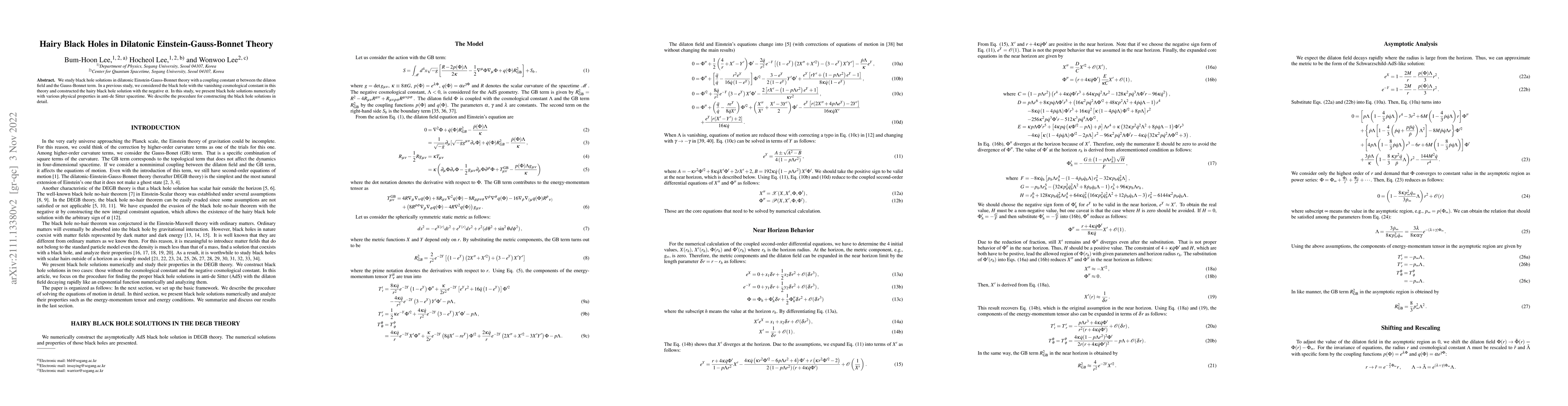 Thumbnail for Hairy black holes in dilatonic Einstein-Gauss-Bonnet theory