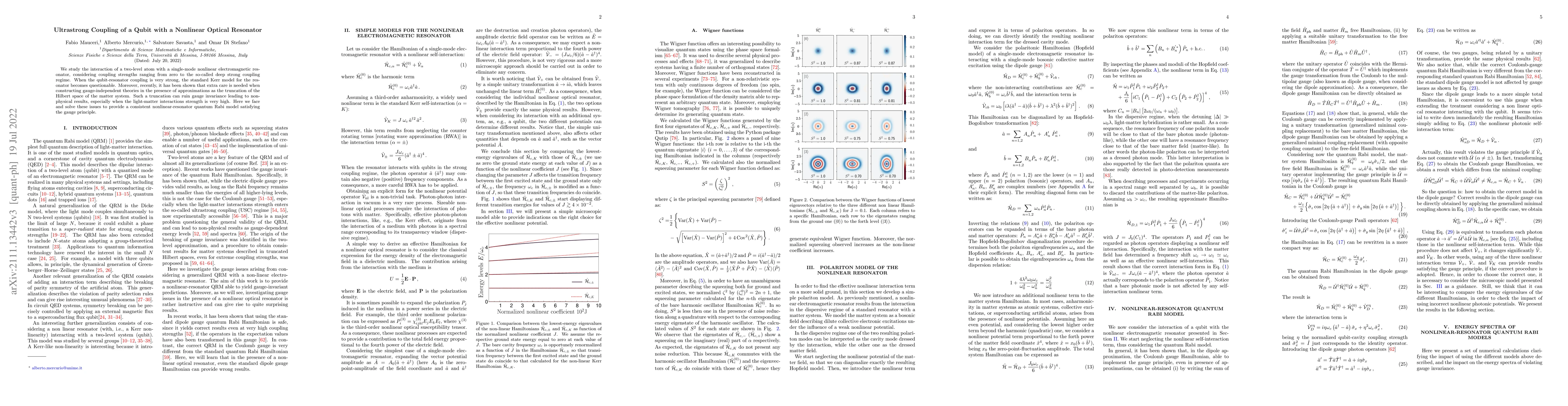 Thumbnail for Ultrastrong Coupling of a Qubit with a Nonlinear Optical Resonator