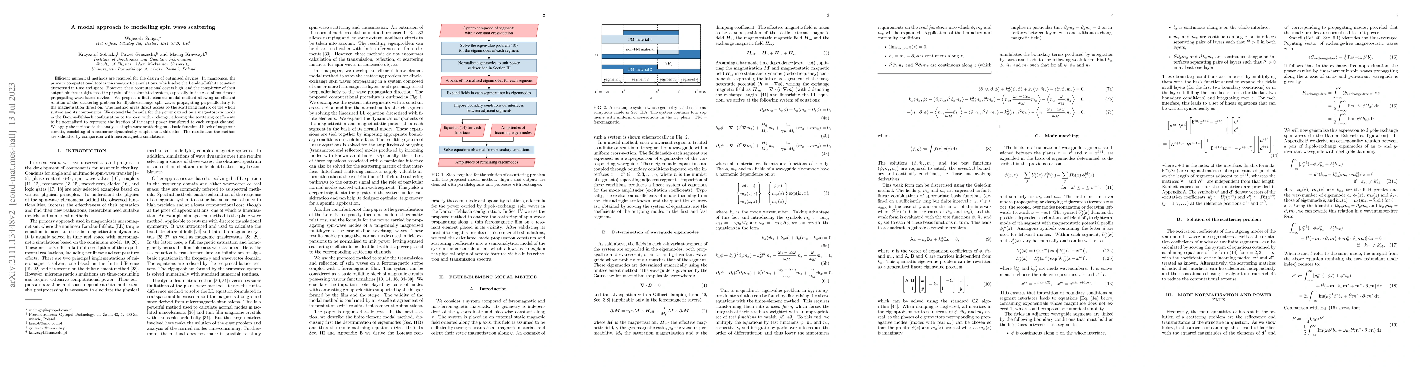 Thumbnail for A modal approach to modelling spin wave scattering