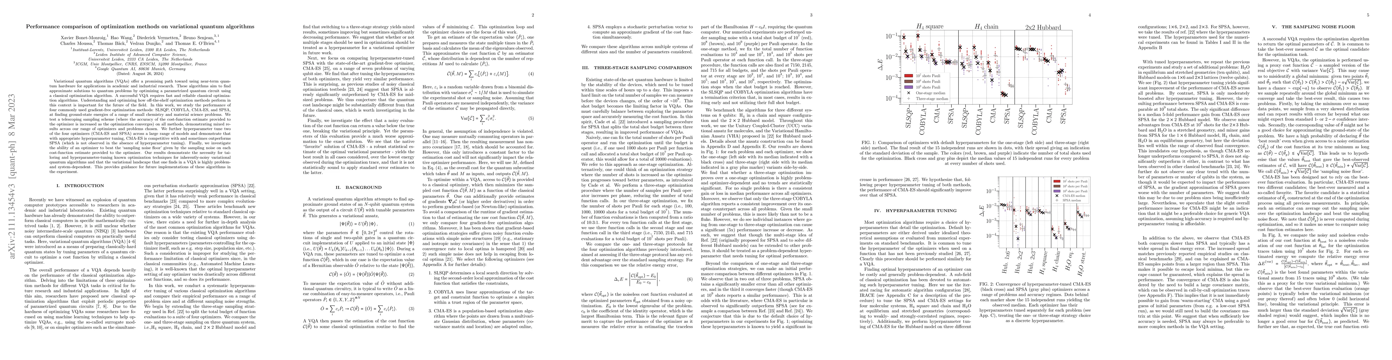 Thumbnail for Performance comparison of optimization methods on variational quantum
  algorithms