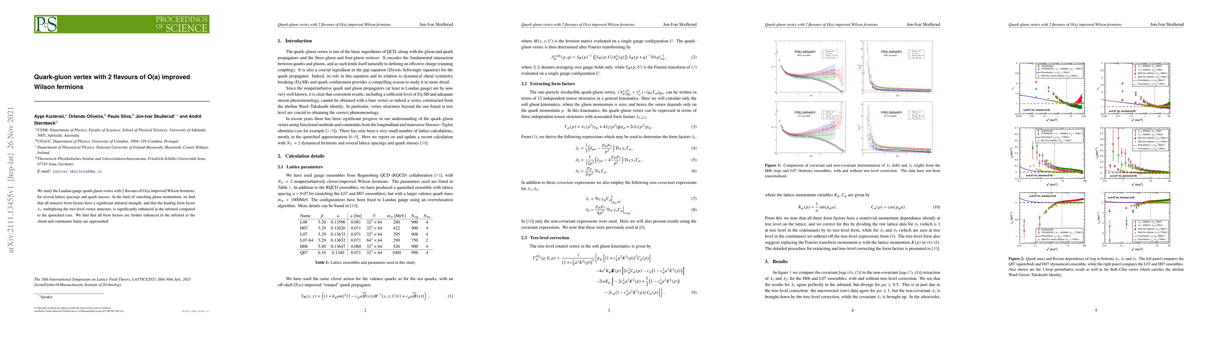 Thumbnail for Quark-gluon vertex with 2 flavours of O(a) improved Wilson fermions