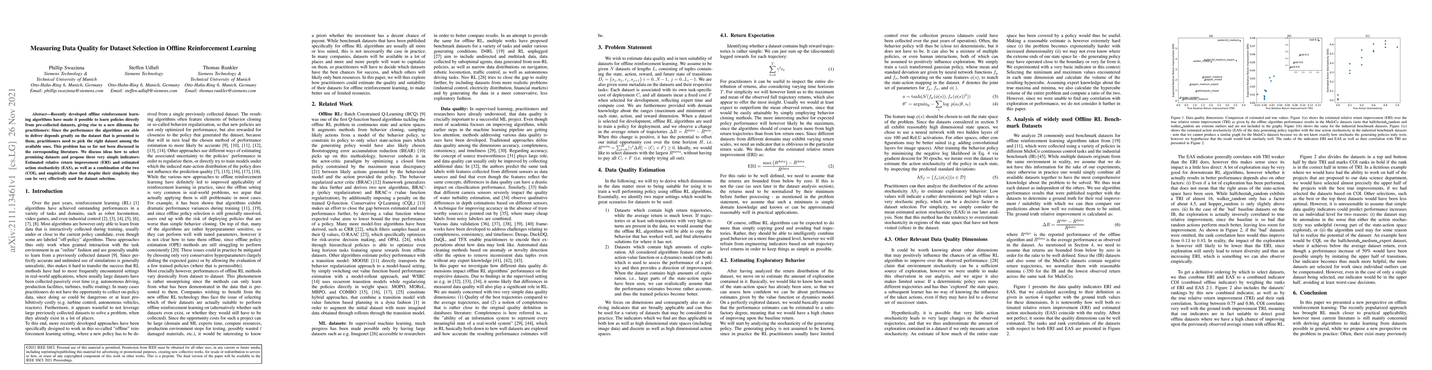 Thumbnail for Measuring Data Quality for Dataset Selection in Offline Reinforcement
  Learning