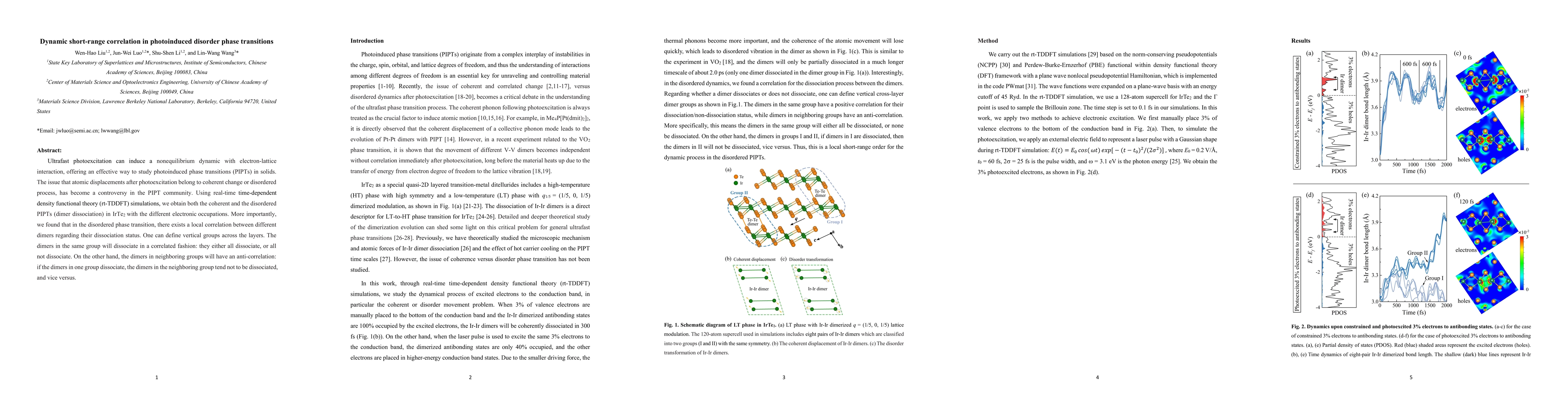 Thumbnail for Dynamic short-range correlation in photoinduced disorder phase
  transitions
